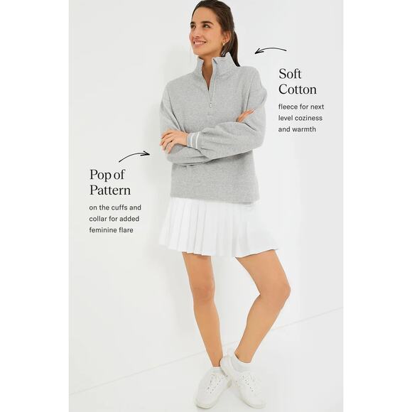 Tuckernuck Heathered Gray Carlson Quarter Zip Sweatshirt | SZ L - Picture 16 of 16